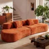 Agaile 108.6-inch Curved Combination Sofa With A Modern Cloud Pattern Design, Made Without A Frame Using Co In Brown
