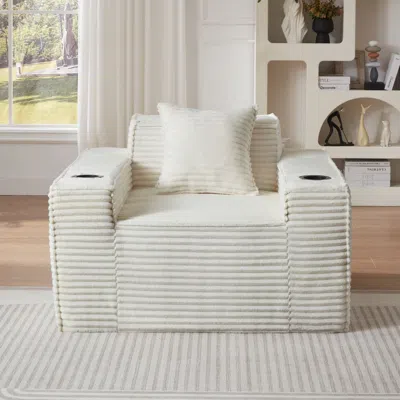 Agaile 1seater Sofa Boneless Couches,no Assembly Needed, Modern Sofa For Compact Living Rooms, Apartments,  In Neutral