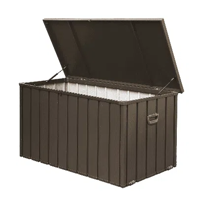Agaile 200 Gallon Outdoor Storage Deck Box Waterproof, Large Patio Storage Bin For Outside Cushions, Throw  In Brown