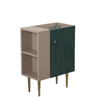 Agaile 21.6" Vanity Base Only, Open Shelf On The Left, Green 24v06-21lvl In Brown