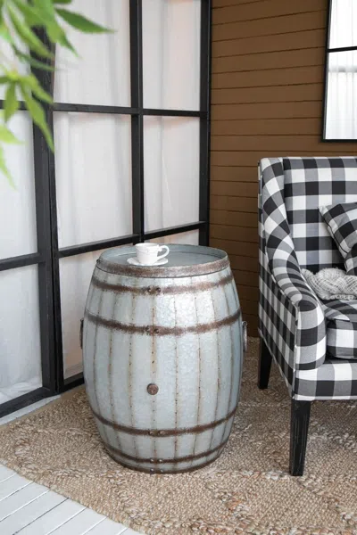 Agaile 22.5x22.5x26" Drum Side Table In Gray
