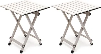 Agaile 3 In 1 Folding Camping Table, Stool, And Footrest, Lightweight Portable Up To 300 Lbs, Easy To Carry In White