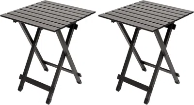 Agaile 3 In 1 Folding Camping Table, Stool, And Footrest, Lightweight Portable Up To 300 Lbs, Easy To Carry In Black