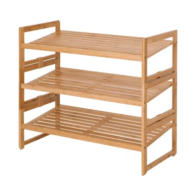 Agaile 3 Tier Shoe Rack For 9 Pairs Shoe, 28.66 In Wx 13.18 In Dx 23.8 In H In Brown