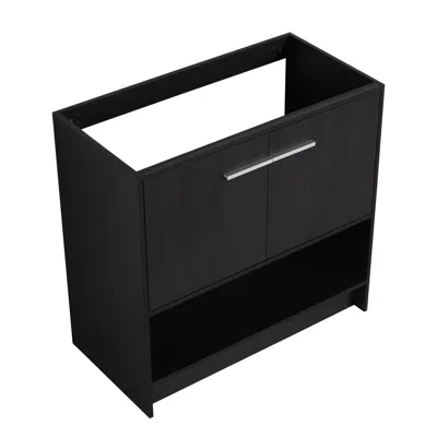Agaile 36" Bathroom Vanity, 2 Doors, Freestanding Bathroom Cabinet Vanity, Plywood (excluding Sink) In Black