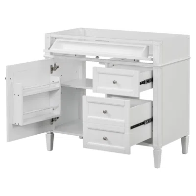 Agaile 36'' Bathroom Vanity Without Top Sink, Modern Bathroom Storage Cabinet With 2 Drawers And A Tip-out  In White