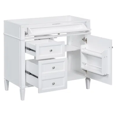 Agaile 36'' Bathroom Vanity Without Top Sink, Modern Bathroom Storage Cabinet With 2 Drawers And A Tip-out  In White