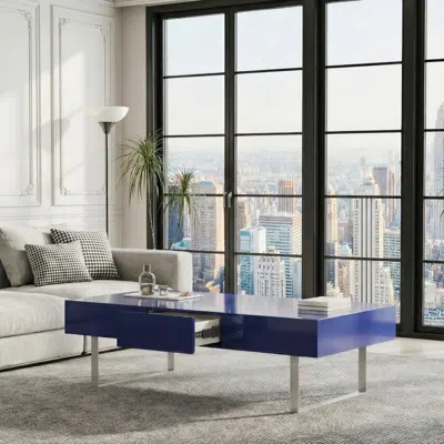 Agaile 52.4" X 26.8" X 15.6" Coffee Table-high Gloss Blue