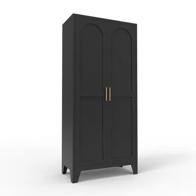 Agaile 61'' 2 Shapely Doors Cabinet, Metal Storage Cabinet With Doors And Adjustable Shelves, For Bedroom, 