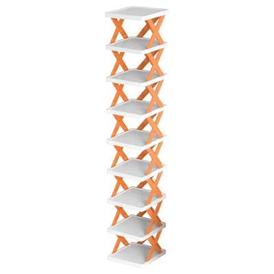 Agaile 9tier Narrow Entryway Shoe Rack Plastic Vertical Shoe Organizer Space Saving Free Standing Shoes Sto In White