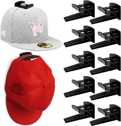 Agaile Baseball Cap Hat Rack Wall Door Hanger Holder Storage Organize 12 Hooks Adhesive In Multi
