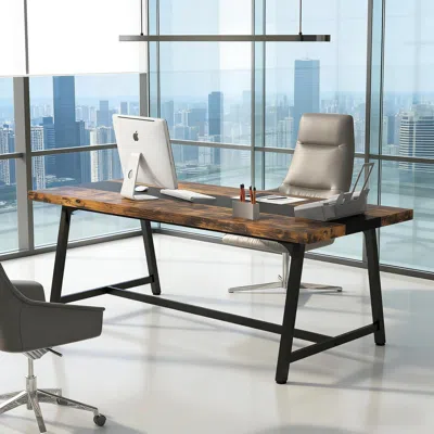 Agaile Bconference Table, Executive Desk Office Computer Meeting Table In Brown