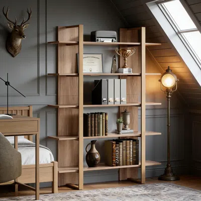 Agaile Bookshelf, 5-tier Etagere Bookcase Display Shelfn In Brown