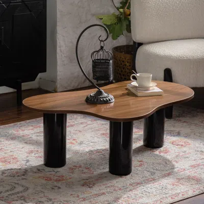 Agaile Cloud Coffee Table Modern Colour Combination Coffee Table Easy Assembly Coffee Table For Living Room In Brown