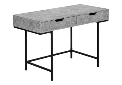 Agaile Computer Desk, Home Office, Laptop, Storage Drawers, 48"l, Work, Grey Laminate, Black Metal, Contemp In Gray