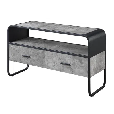 Agaile Concrete Grey And Black 2-drawer Tv Stand In Gray