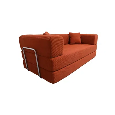 Agaile Double Sofa, Sofa Bed, Multifunctional Compression Sofa, Wide Body Sofa, Pure Sponge Sofa, Fine Stri In Brown