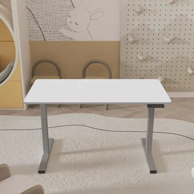 Agaile Electric Standing Desk Adjustable Height Desk Home Office Computer Workstation Sit Stand Up Desk, 48 In White