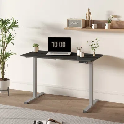 Agaile Electric Standing Desk Adjustable Height Desk With Two-piece Tabletop Home Office Computer Workstati In Gray