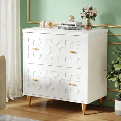 Agaile File Cabinet, Modern Storage Filing Cabinet Printer Stand In White