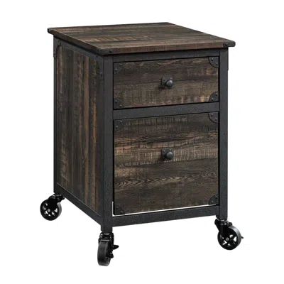 Agaile File Pedestal, Dark Oak Finish In Brown
