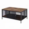 Agaile Foldable Rectangular Coffee Table, Antique Oak And Black In Brown