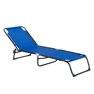 Agaile Folding Chaise Lounge Pool Chair, Patio Sun Tanning Chair, Outdoor Lounge Chair With 4-position Recl In Blue