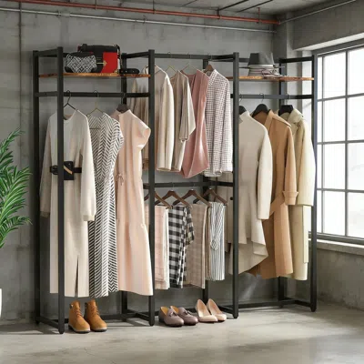 Agaile Freestanding Closet Organizer, Large Garment Clothes Rack In Multi