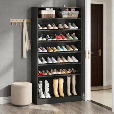 Agaile Freestanding Shoe Cabinet, 9-tier 40-45 Pairs Shoe Storage Rackb In Black