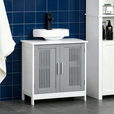 Agaile Gray White Bathroom Under Sink Cabinet Vanity Unit With Adjustable Shelf Space Saver