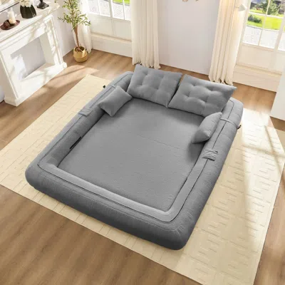 Agaile Human Dog Bed, Lazy Sofa Couch, 78.7" Multi-functional Foldable Sofa Bed, 3-in-1 Teddy Fabric Foam-f In Gray