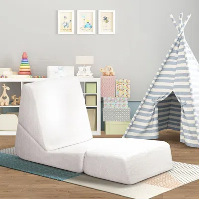 Agaile Kids Lounger Teddy Velvet,kids Foldable Chair Sofa,beige