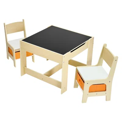 Agaile Kids Table And 2 Chairs Set, Toddler Table And Chair Set With Storage Space Under The Table, Cloth S