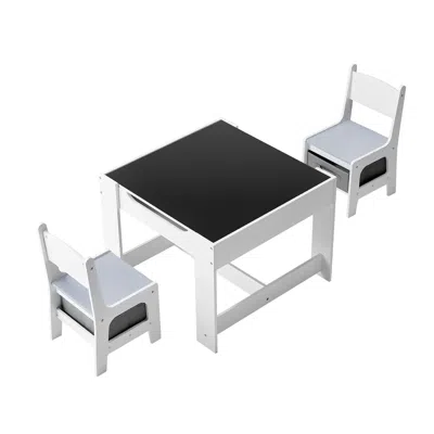 Agaile Kids Table And 2 Chairs Set, Toddler Table And Chair Set With Storage Space Under The Table, Cloth S