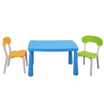 Agaile Kids Table And Chair Set,3 Piece Toddler Table And Chair Set,plastic Children Activity Tablefor Read
