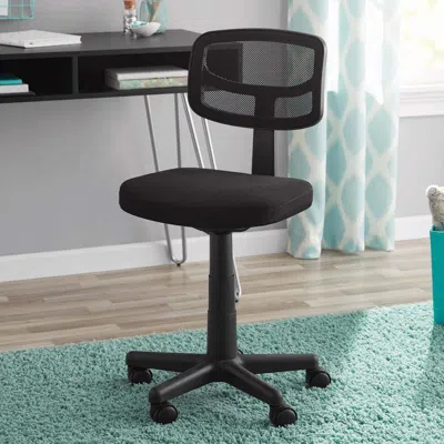 Agaile Mesh Task Chair With Plush Padded Seat, Teens And Adult, Black/black