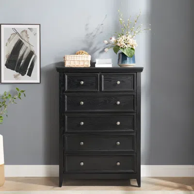 Agaile Modern 6 Drawers Dresser 6 Drawers Cabinet,chest Of Drawers Closet Organizers And Storage Clothes St In Black