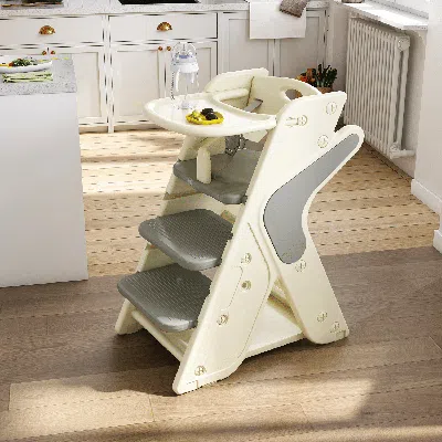 Agaile Multi Functional Growing Up Dining Chair,a High Chair Suitable For Eating And Feeding,adjustable Hei In White