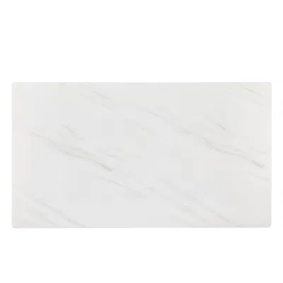 Agaile Only Table Top. 71" X 39.4" Glass Table Top, White Marble Vein Tempered Glass With White Sticker, Re