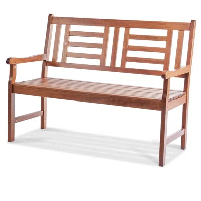 Agaile Outdoor Bench, 48 Inches Wood Garden Bench For Outdoors, Outdoor Garden Park Bench With Backrest And In Brown