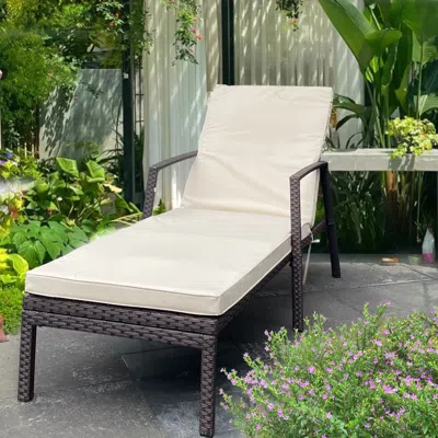 Agaile Outdoor Patio Lounge Chairs Rattan Wicker Patio Chaise Lounges Chair In Gray
