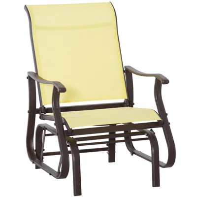Agaile Outdoor Swing Glider Chair, Patio Mesh Rocking Chair With Steel Frame For Backyard, Garden And Porch In Black