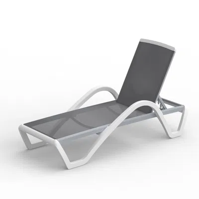 Agaile Patio Chaise Lounge Adjustable Aluminum Pool Lounge Chairs With Arm All Weather Pool Chairs For Outs In Gray