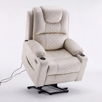 Agaile Power Lift Recliner Chair Sofa With Massage And Heat For Big And Tall Elderly,infinite Positions,sin In Neutral