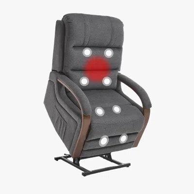 Agaile Power Lift Recliner Chair With Massage & Heat For Elderly, Dual Motor Electric Lift Recliner, Egypti In Gray