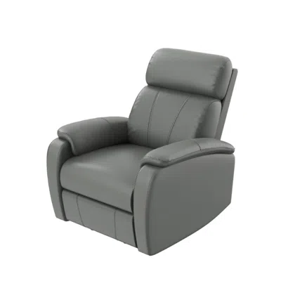 Agaile Power Recliner, Noranto Gray Faux Leather Electric Sofa, Two-button Control, Living Room, Bedroom