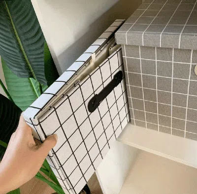 Agaile Pu Handle Large(storage Box) 47*32*30 In White