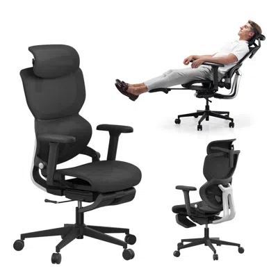 Agaile Q3-mt Ergonomic Office Chair With Footrest Home Office Ergonomic Chair With Soft Rubber Lumbar Suppo
