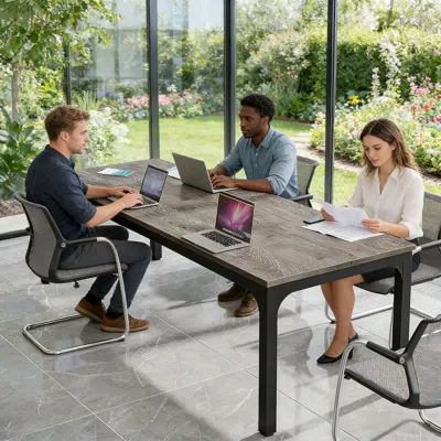 Agaile Rectangle Executive Desk Computer Desk 6ft Conference Table In Gray
