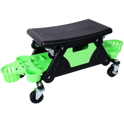 Agaile Rolling Detailing Creeper Seat, Roller Mechanic Detailing Utility Seat, Rolling Mechanic Stool With  In Black